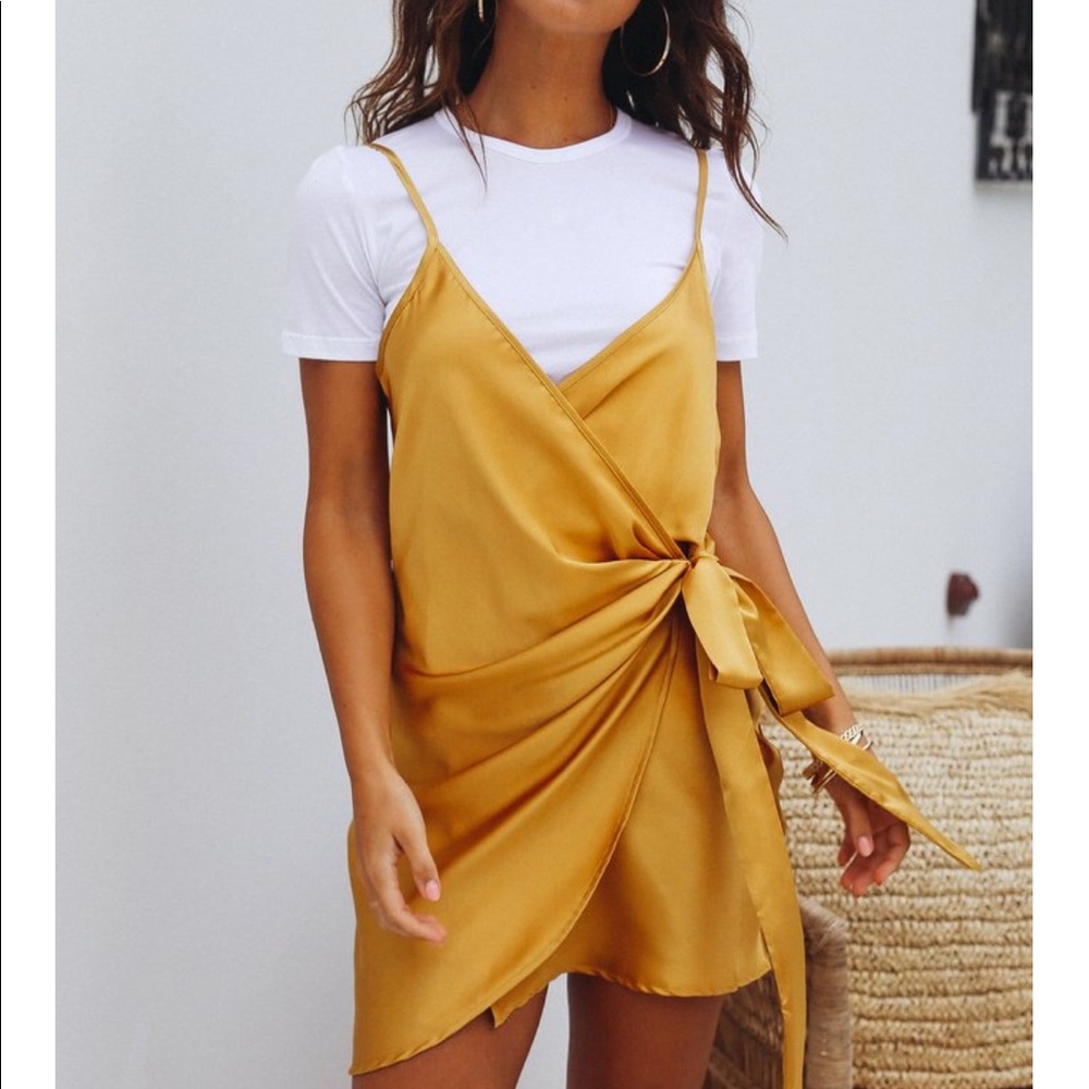 NWT satin wrap dress